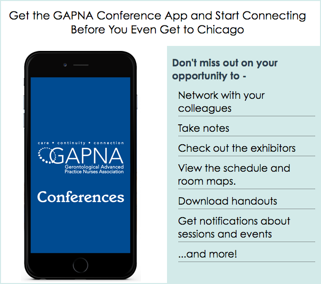 Download the 2019 Conference App Now Gerontological Advanced Practice